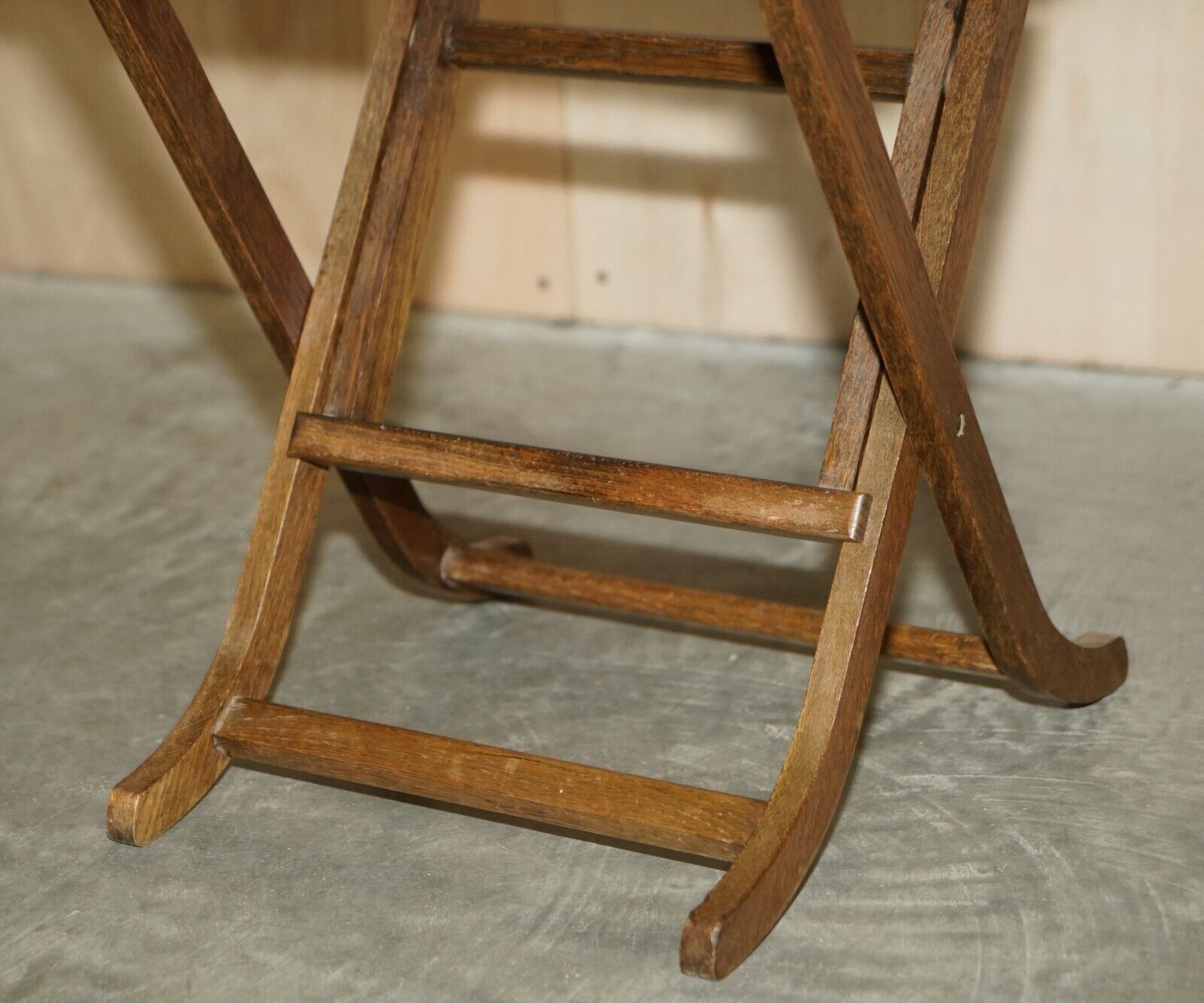 Furniture Pair Of Mid Century Modern English Oak Side End Card Wine Games Folding Tables photo
