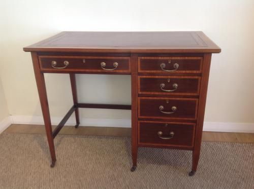 Single Pedestal Mahogany Desk By Maple