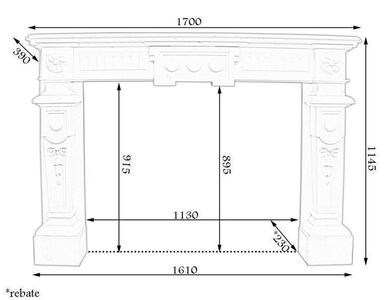 photo furniture Antique Continental 19th Century White Marble Fireplace Surround