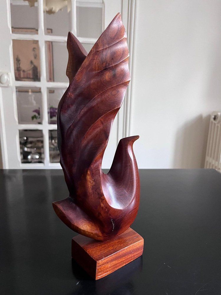 Scandinavian Wooden Bird Sculpture photo furniture