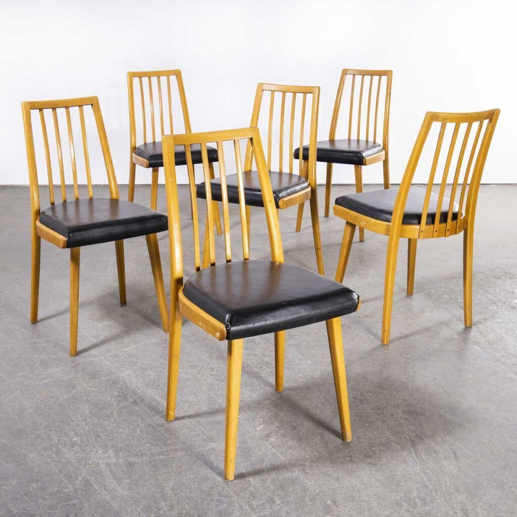 1960’s Mid Century Upholstered Dining Chairs By Interier Praha – Set Of Six