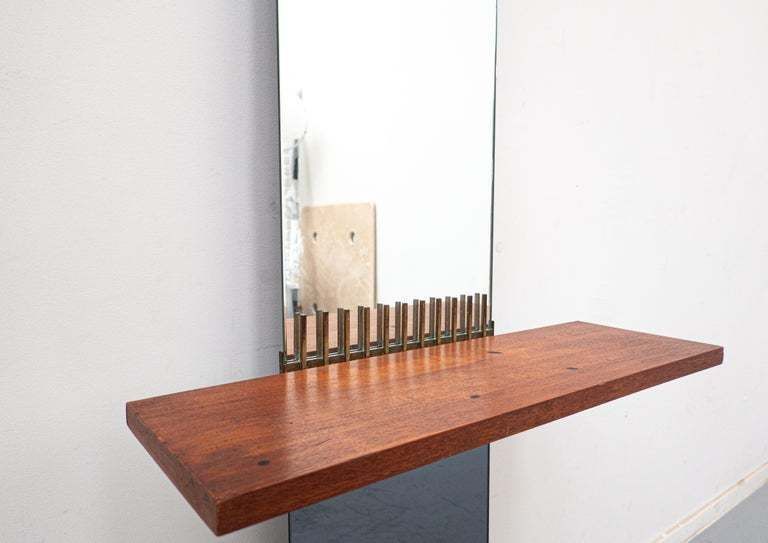 Mid Century Modern Mirror By Ettore Sottsass For Santambrogio & De Berti photo for sale