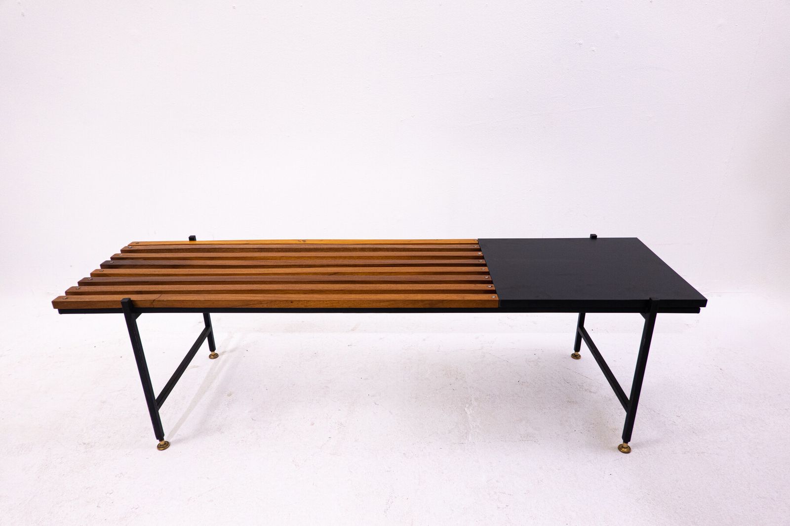 Mid Century Modern Slatted Bench photo for sale