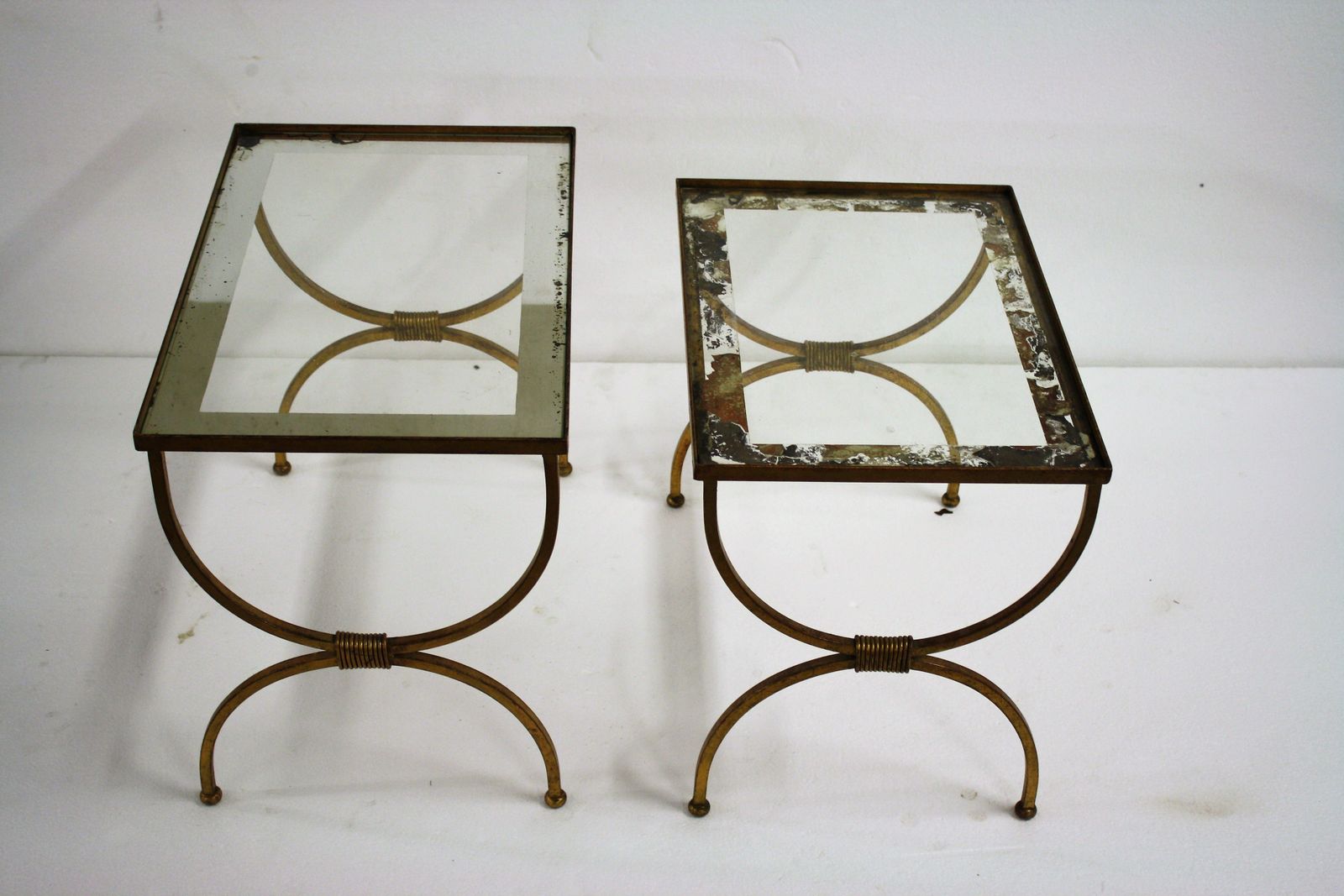 Set Of Gilt Metal Neoclassical Nesting Tables 1960s photo 466.0