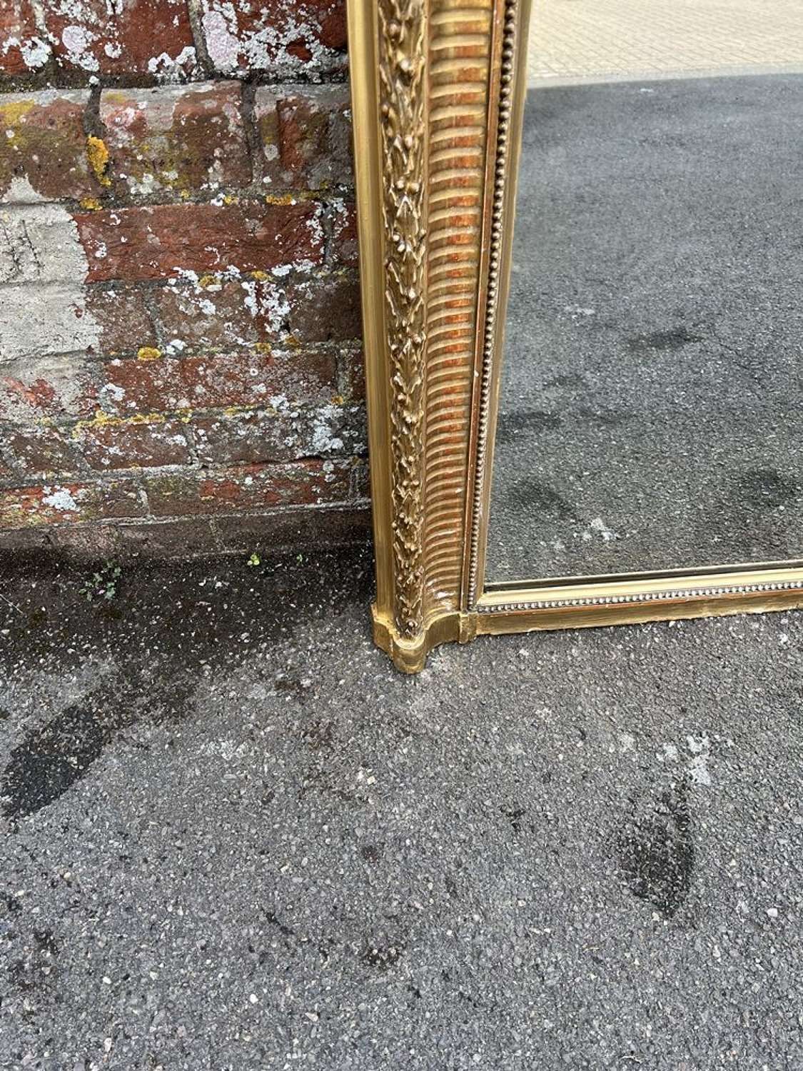 An Exceptional Large Antique French 19th C Original Gilt Mirror. photo for sale