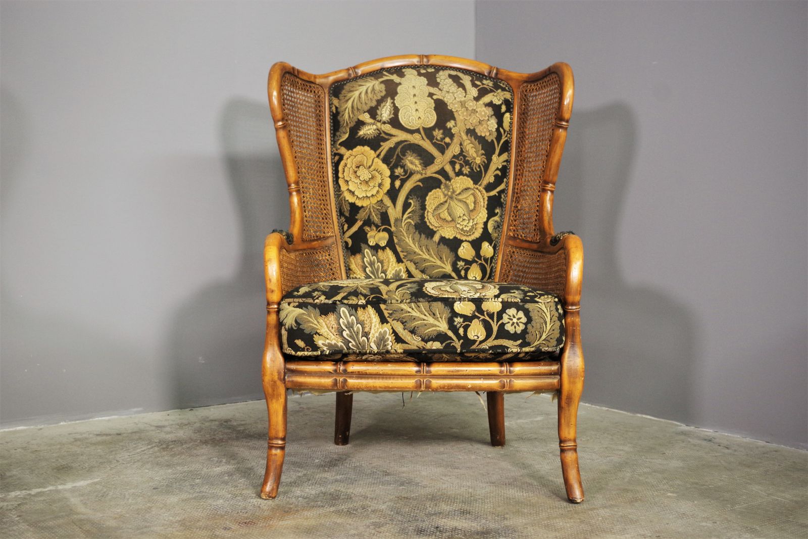 Furniture Sofa And 2 Armchairs Set In Bamboo And Wicker From The 1980s photo