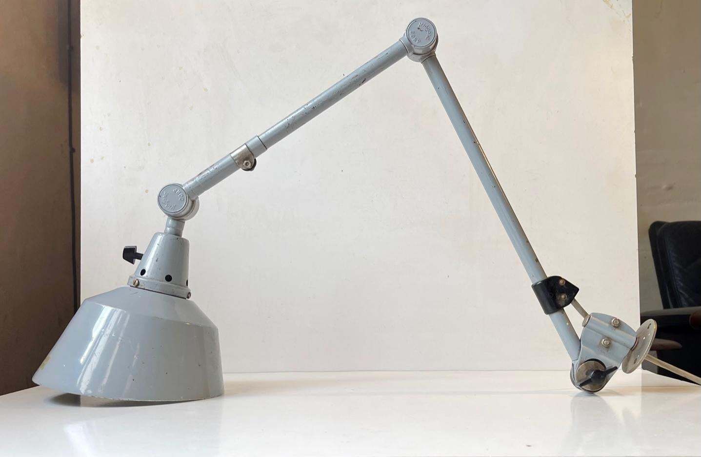 Articulated Grey Industrial Wall Sconce By Curt Fischer For Midgard, 1930s photo furniture