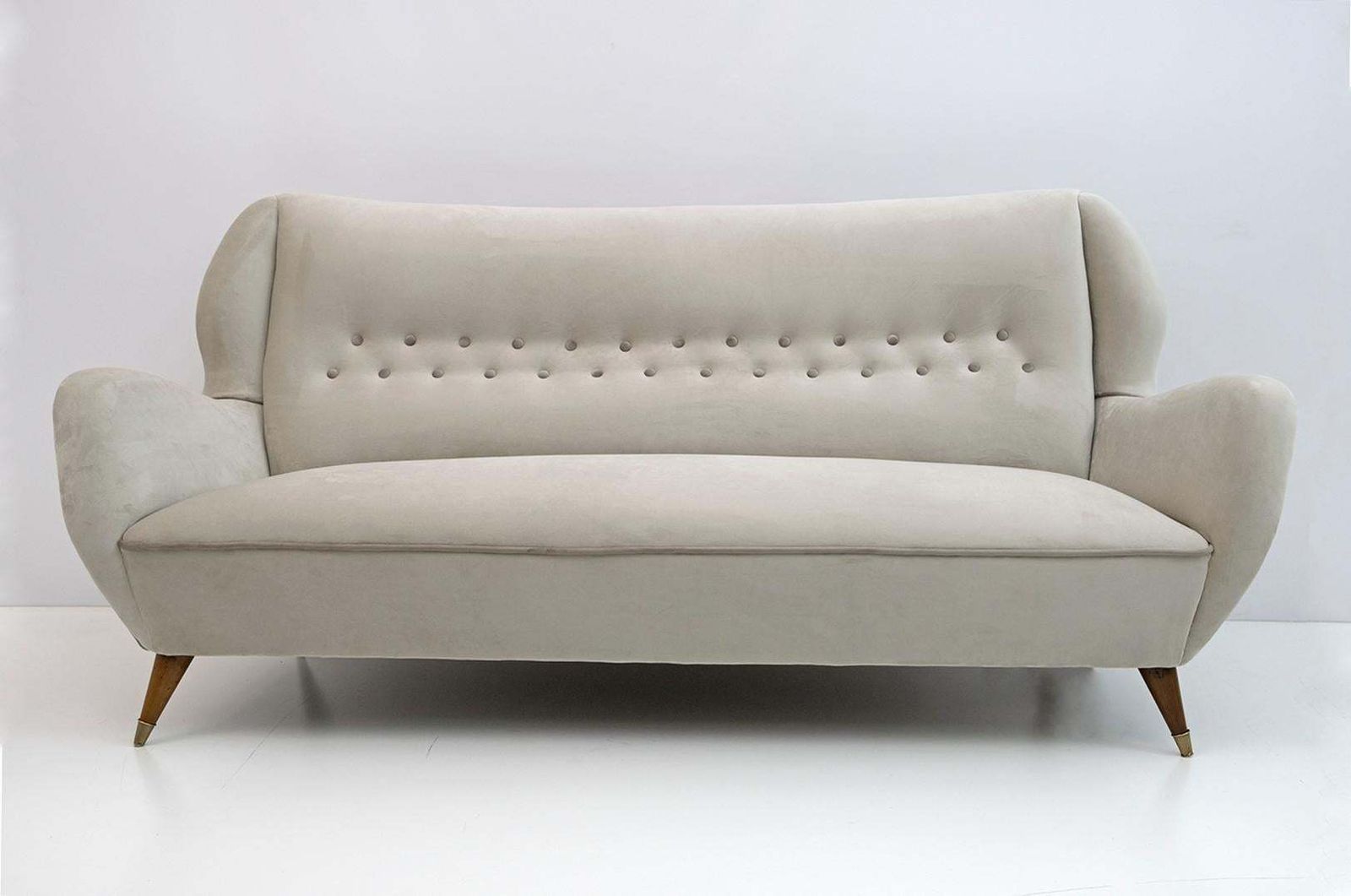 Gio Ponti Mid Century Modern Velvet Sofa For Isa, 1950s photo furniture