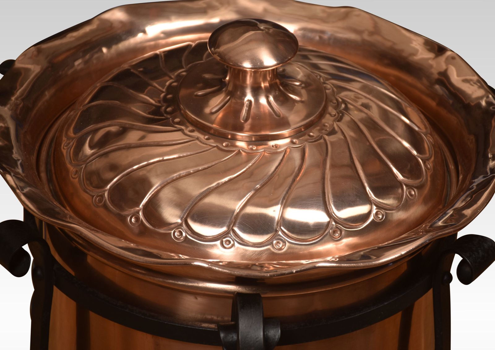 Arts And Crafts Circular Copper Coal Bucket photo Home Fixtures