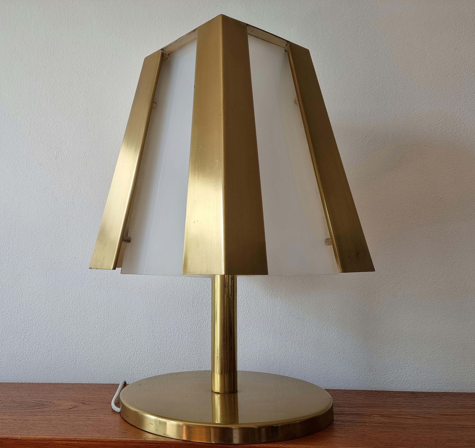 Large Mid Century Brass Table Lamp, 1970s photo 643.0