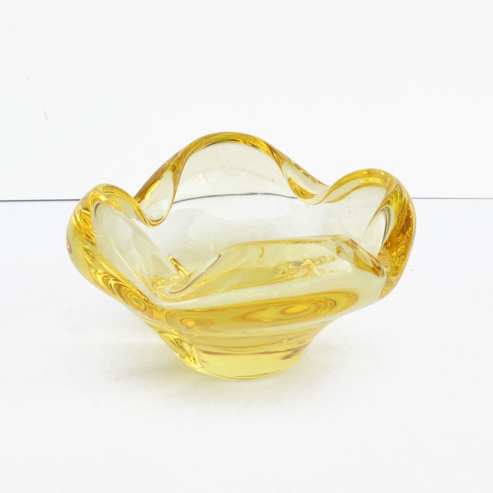 1960s Modern Organic Ashtray Designed By M. Klinger, Zelezny Brod Sklo, Czechoslovakia photo 78.0
