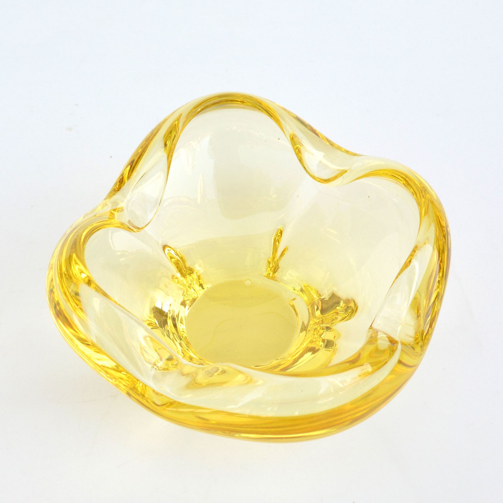 1960s Modern Organic Ashtray Designed By M. Klinger, Zelezny Brod Sklo, Czechoslovakia photo vinterior