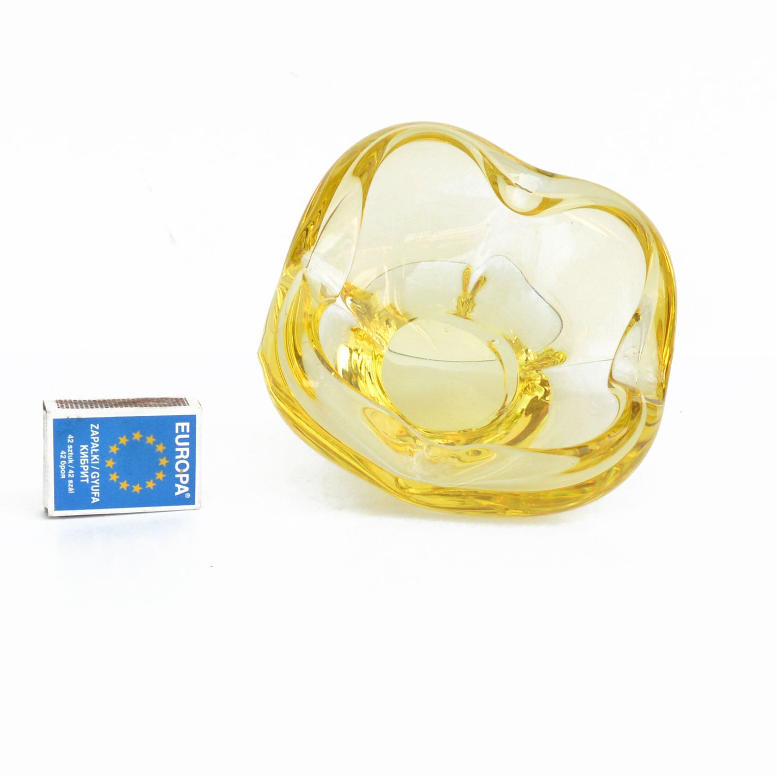 1960s Modern Organic Ashtray Designed By M. Klinger, Zelezny Brod Sklo, Czechoslovakia photo buy
