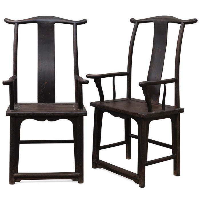 Pair Of Antique Yoke Back Armchairs