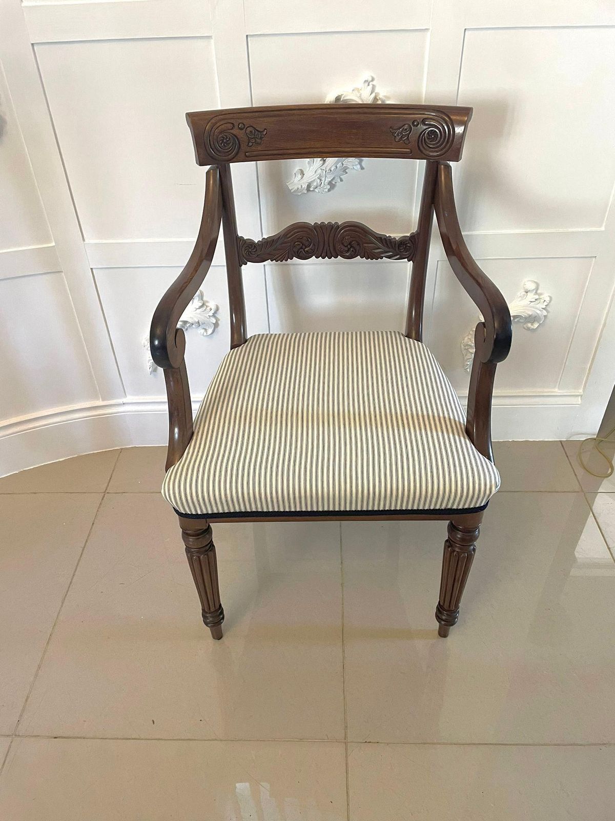 Antique Regency Quality Carved Mahogany Desk Chair photo Furniture