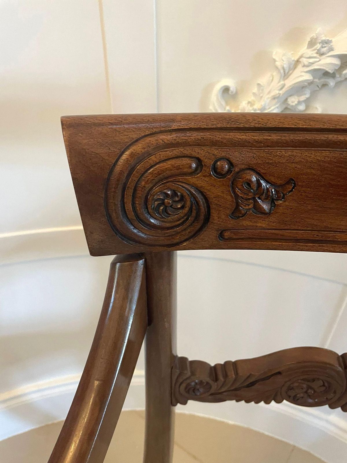 photo for sale Antique Regency Quality Carved Mahogany Desk Chair