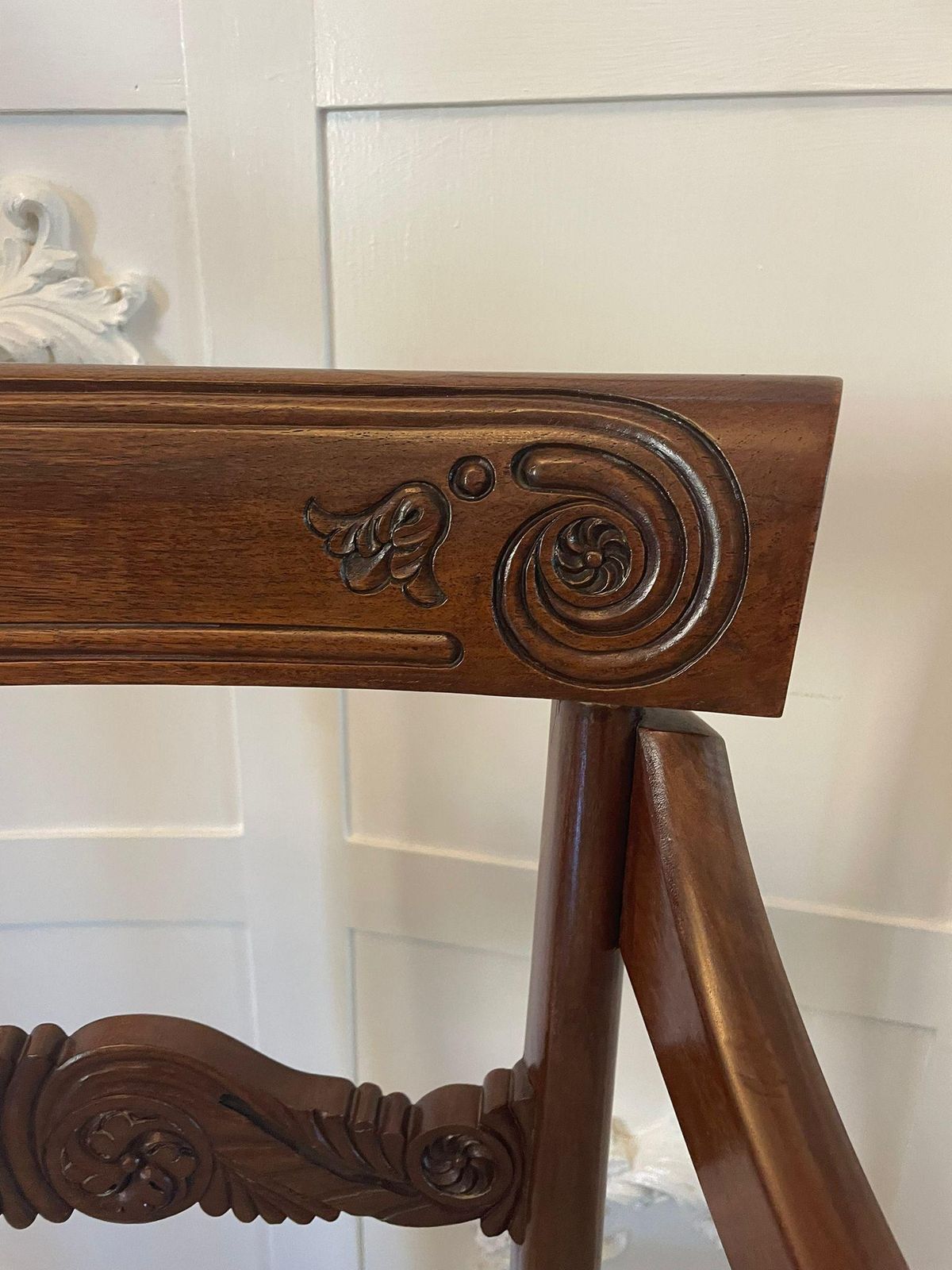Furniture Antique Regency Quality Carved Mahogany Desk Chair photo