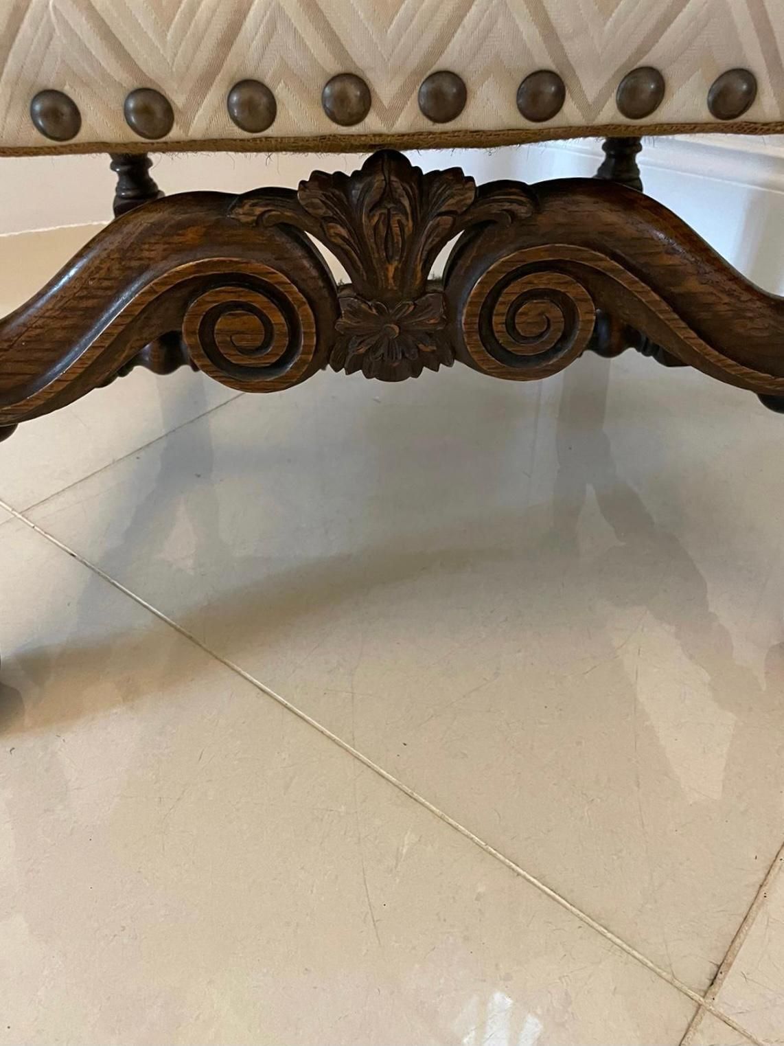 Antique Victorian Quality Carved Oak Armchair photo vintage