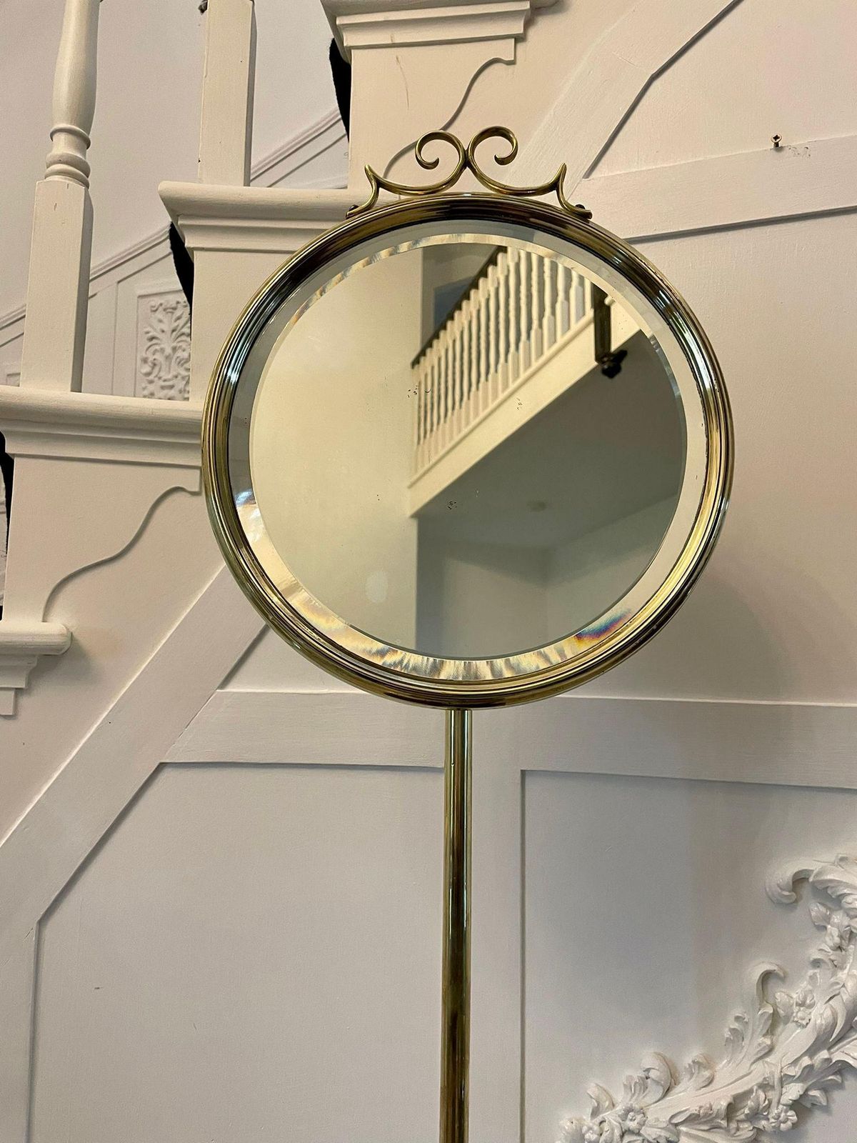 Unusual Antique Victorian Quality Mahogany And Brass Adjustable Mirror On Stand photo Home Decor