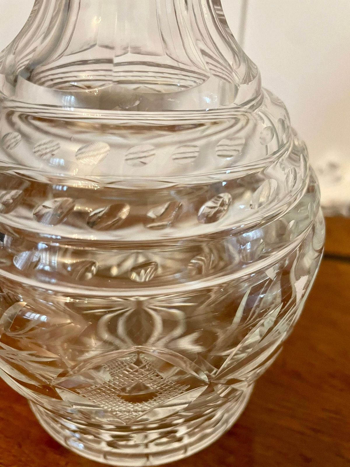 Pair Of Antique George III Quality Cut Glass Shaped Decanters photo vintage