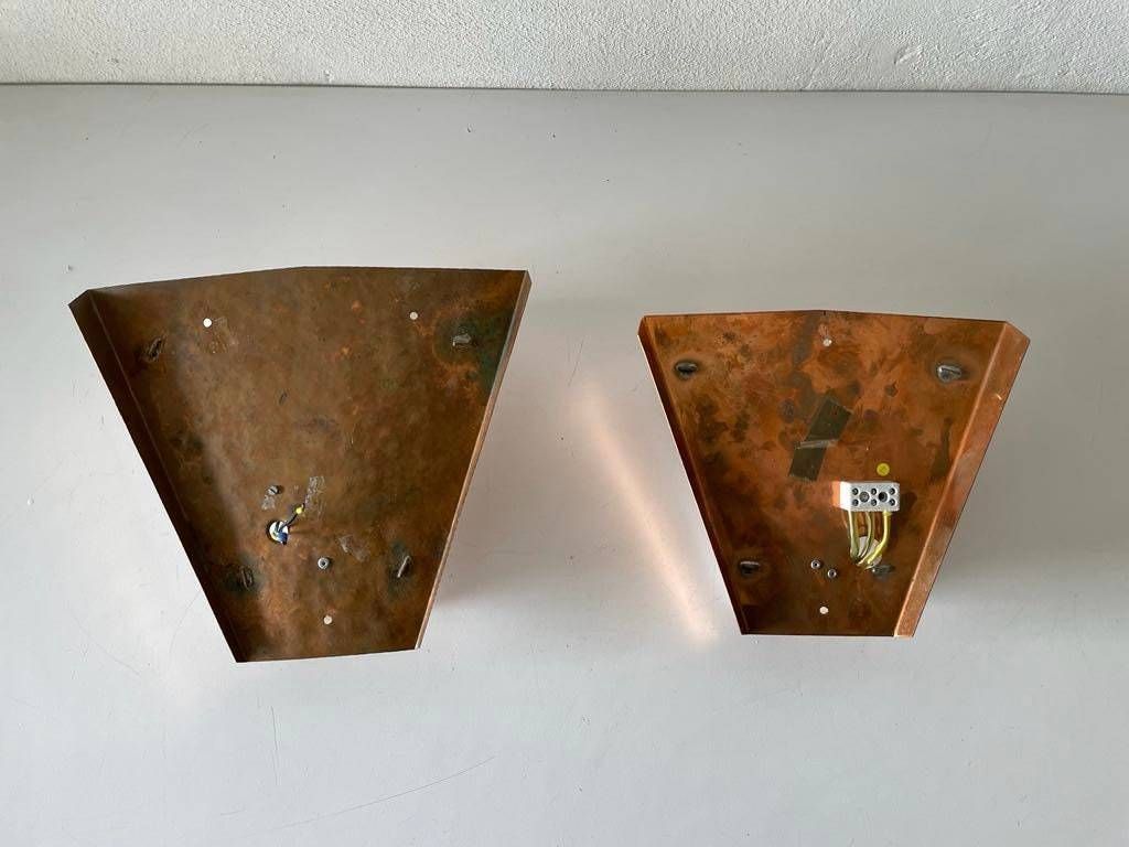 photo furniture Rare Copper And Plexiglass Pair Of Big/Small Sconces By Weckelweller Werkstätten, 1950s, Germany