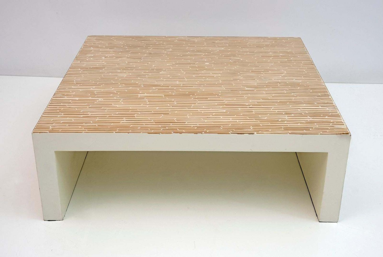 Modern Italian Resin And Bamboo Coffee Table photo for sale