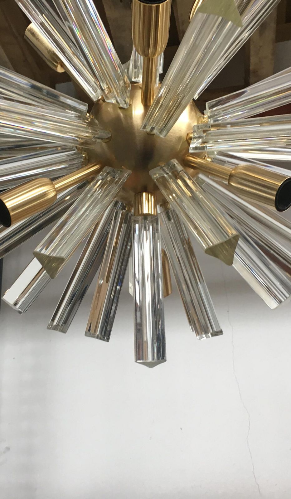 Transparent Triedro Murano Glass Oval Sputnik Chandelier photo furniture