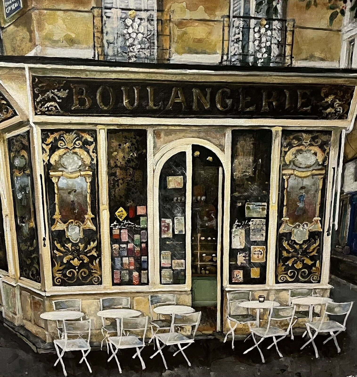 Melissa Sturgeon Boulangerie Vienniose Original Oil On Canvas Painting