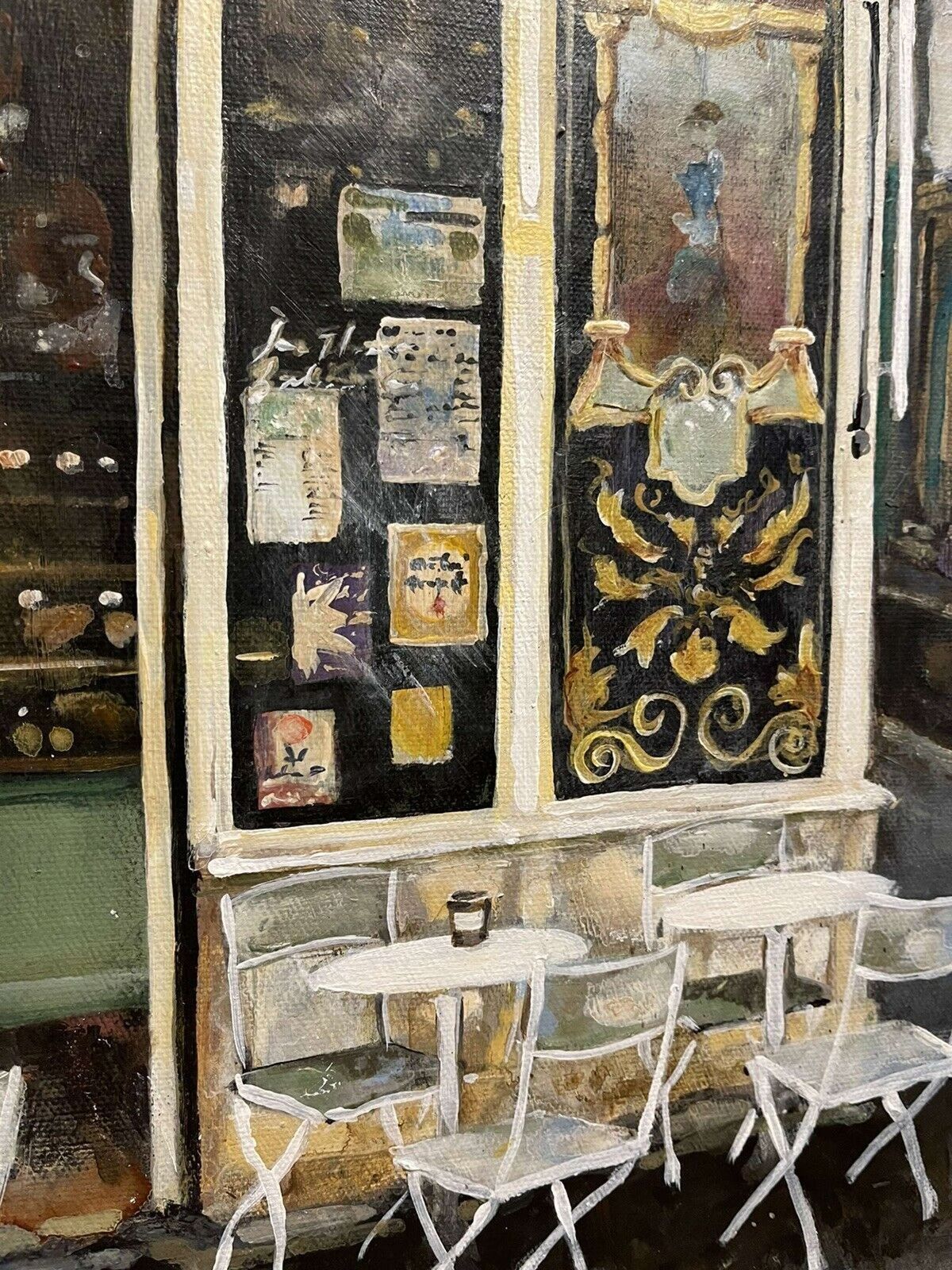 Melissa Sturgeon Boulangerie Vienniose Original Oil On Canvas Painting photo furniture