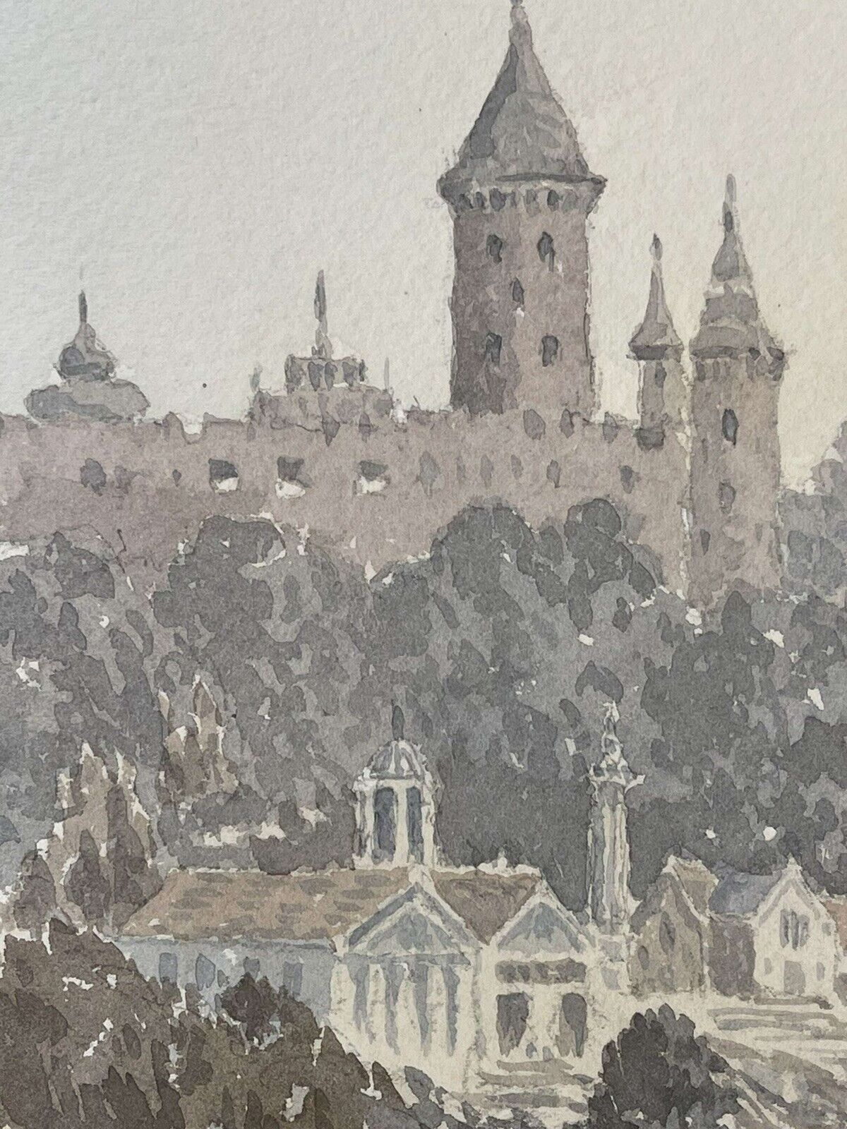 Original Watercolour Painting By John Gough Luxembourg. photo Art