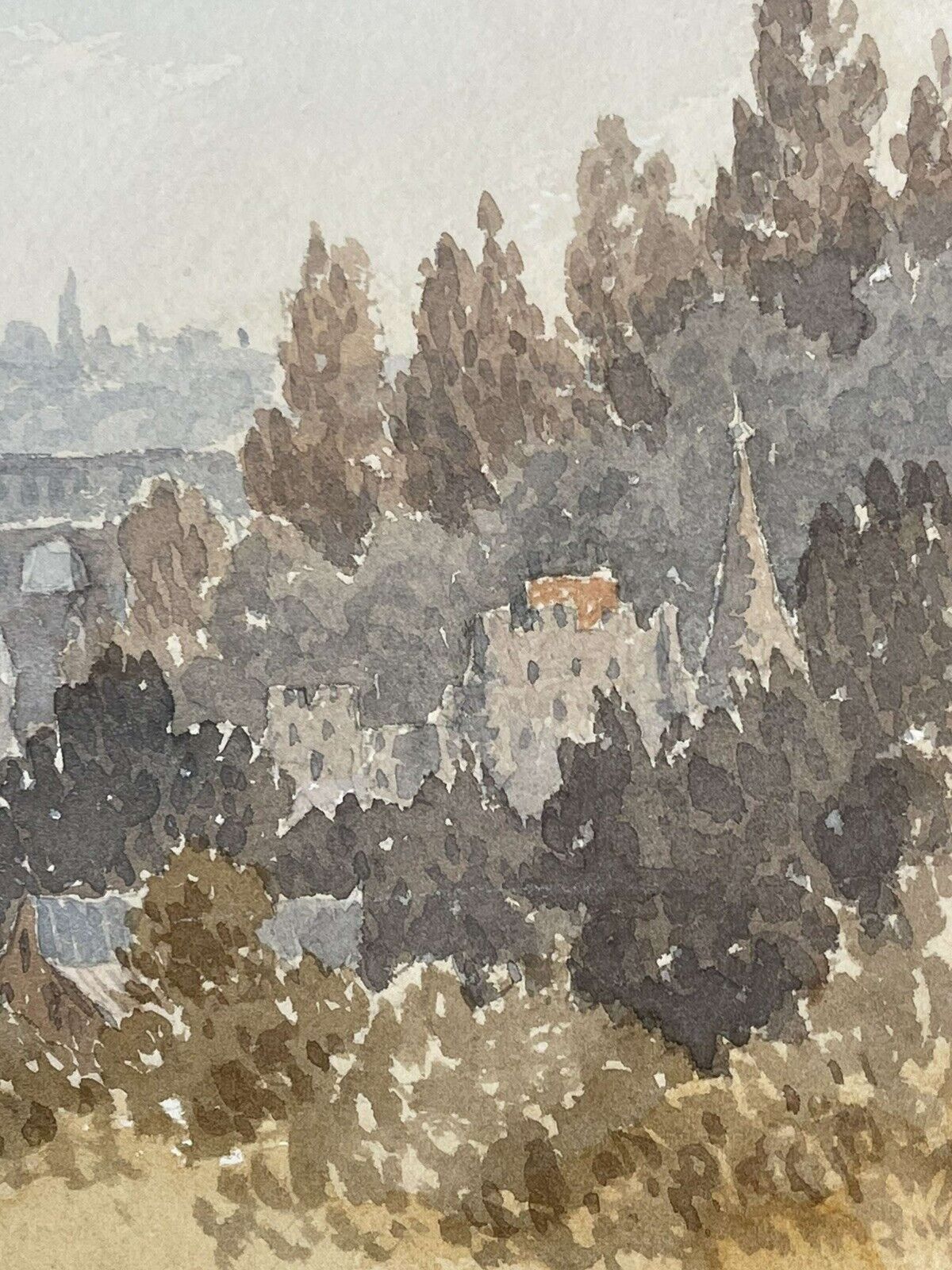 Original Watercolour Painting By John Gough Luxembourg. photo 50.0