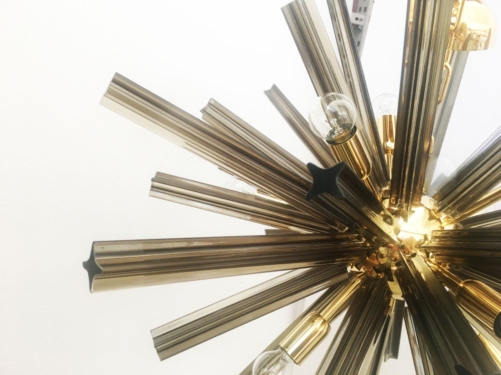 Sputnik Fume’ "Quadriedro" Murano Glass Chandelier photo for sale