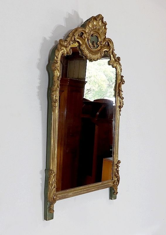 Rocaille Mirror In Golden Wood, Louis XV – 1900 photo furniture