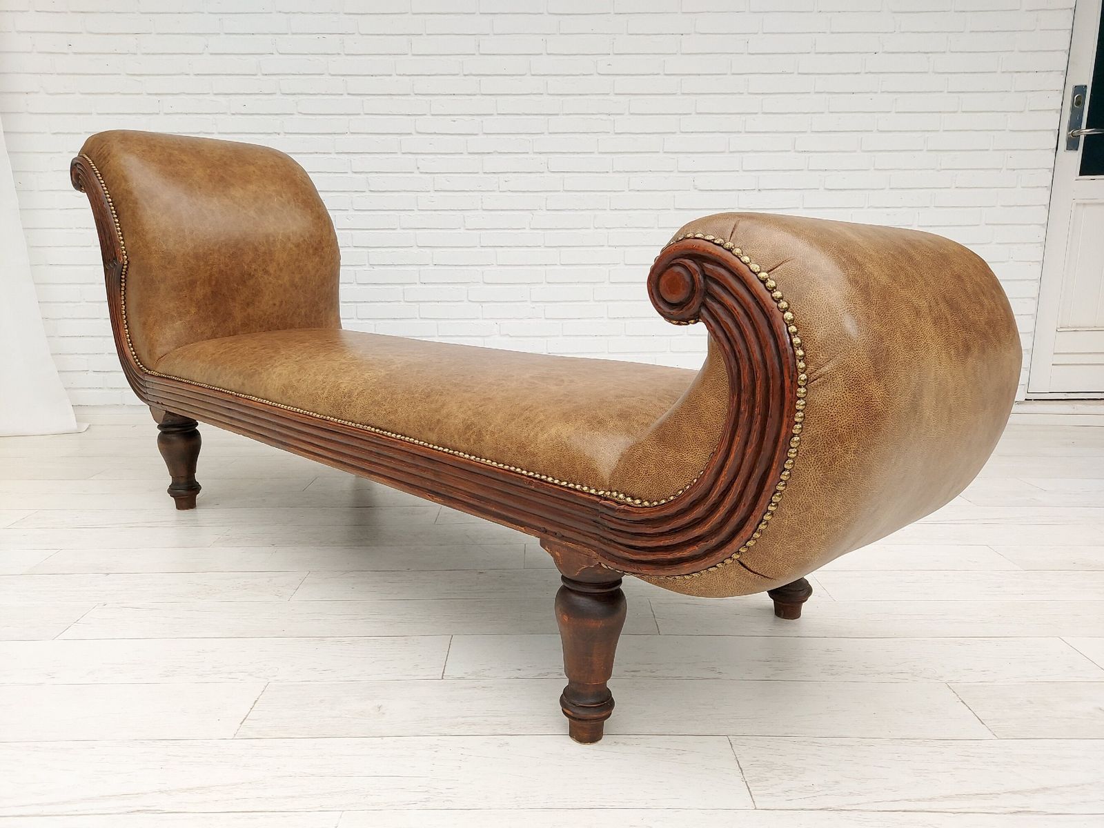 Deense Antieke Chaise Longue / Daybed, Begin 20e Eeuw, Opgeknapt photo vinterior