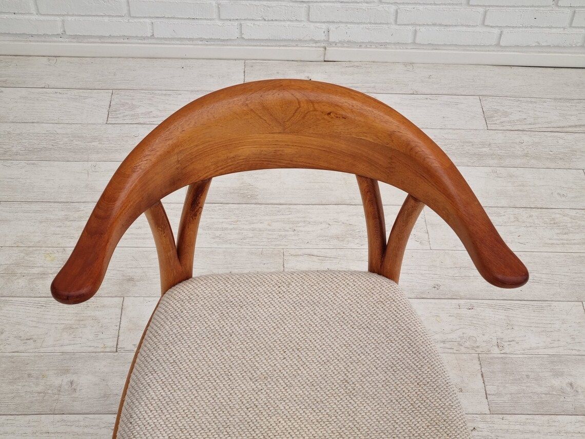 1960s, Danish Design  Armchair  Teak Wood  Wool  Original Condition photo 615.6