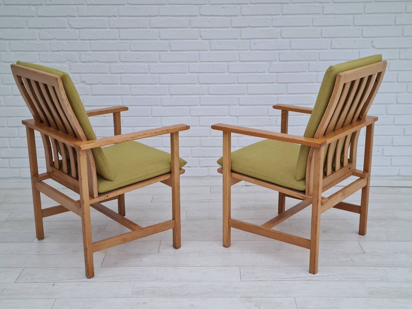 Danish Design By Børge Mogensen, Completely Renovated Reupholstered Armchair, 80s, Furniture Wool, Oak photo furniture