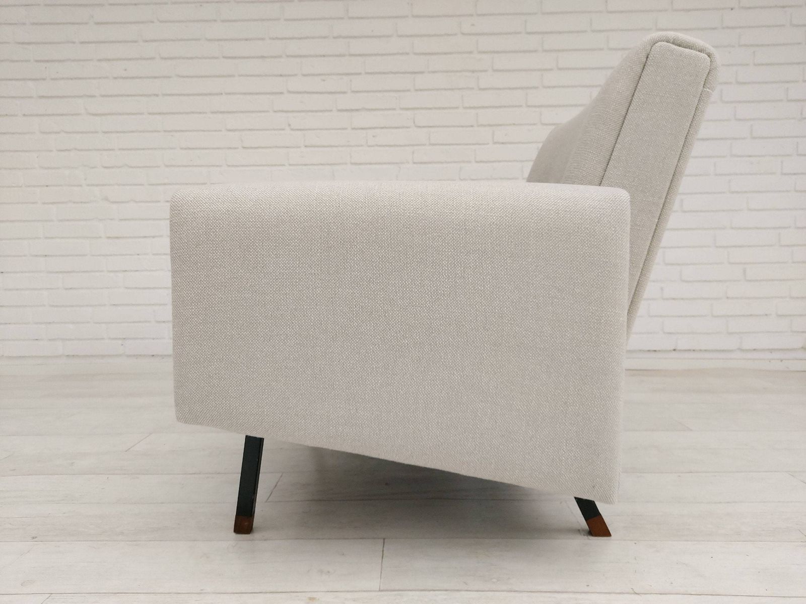 Danish Armchair, 70s, Completely Reupholstered, Kvadrat Wool, Leather photo vinterior