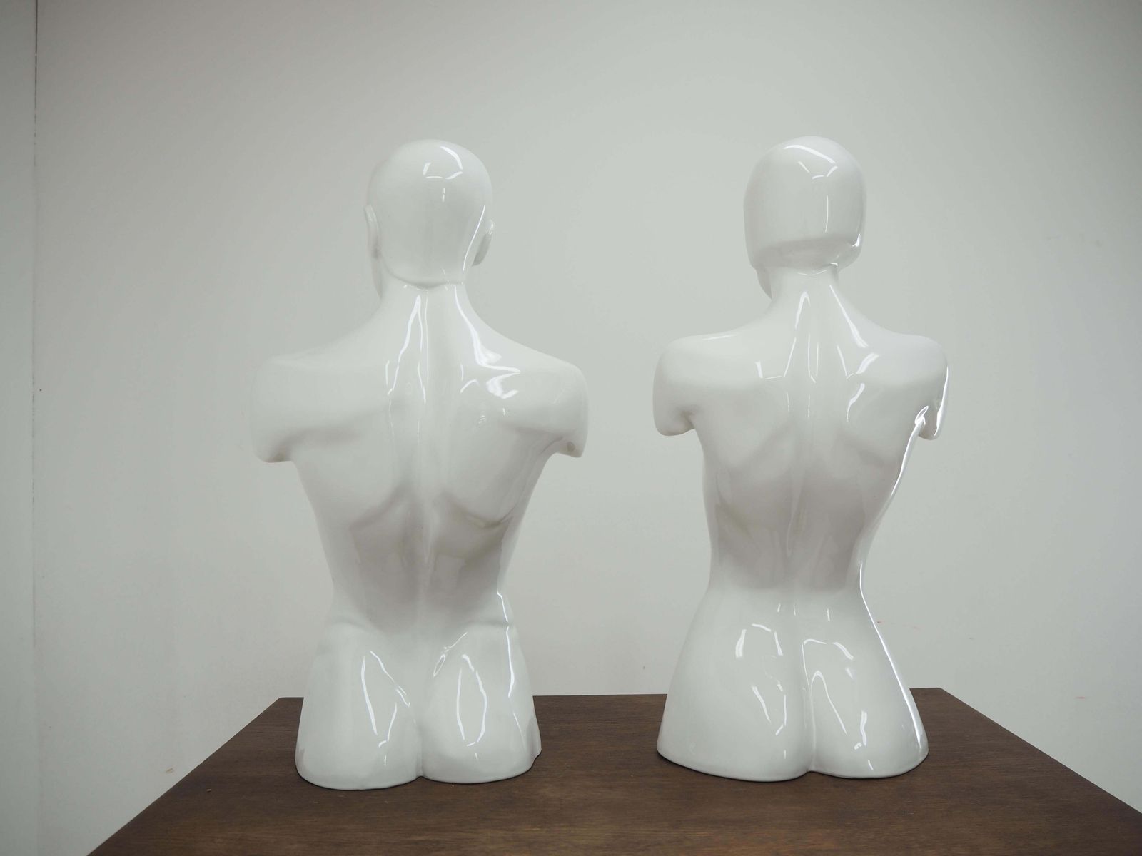 Vintage Man And Woman Porcelain Bust, Sculpture, Italy, 1980s photo Art