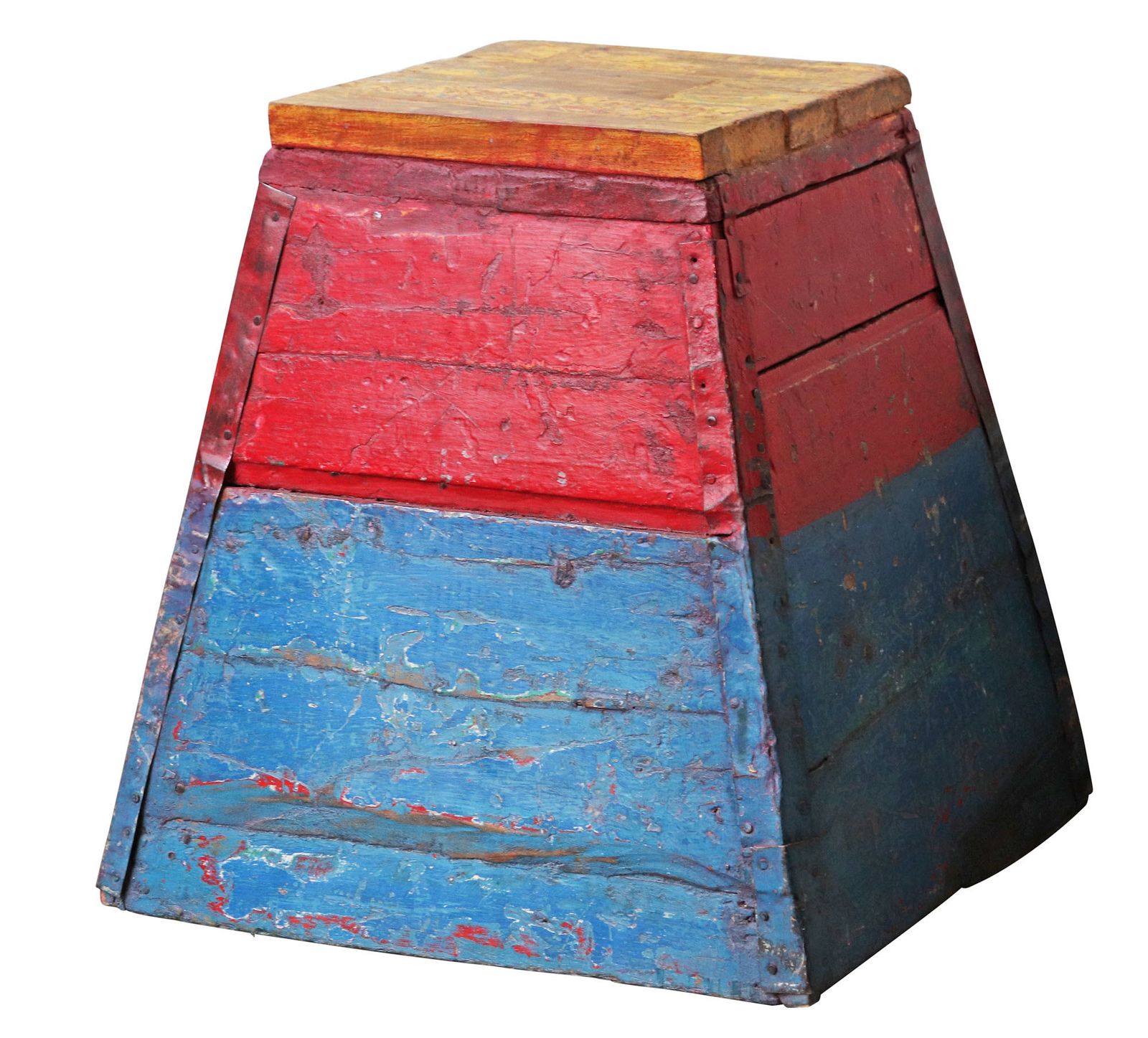 Wooden Vintage Stool   Painted