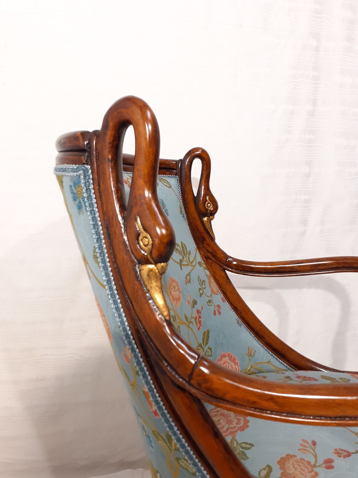 Beech Armchair With Hand Carved Swan photo vinterior