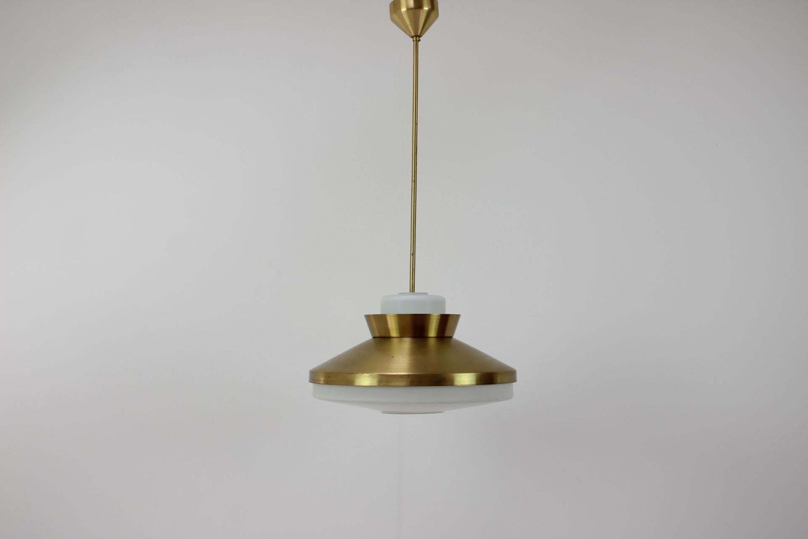 Mid Century Brass And Glass Chandelier By Valasske Mezirici  1970's photo furniture