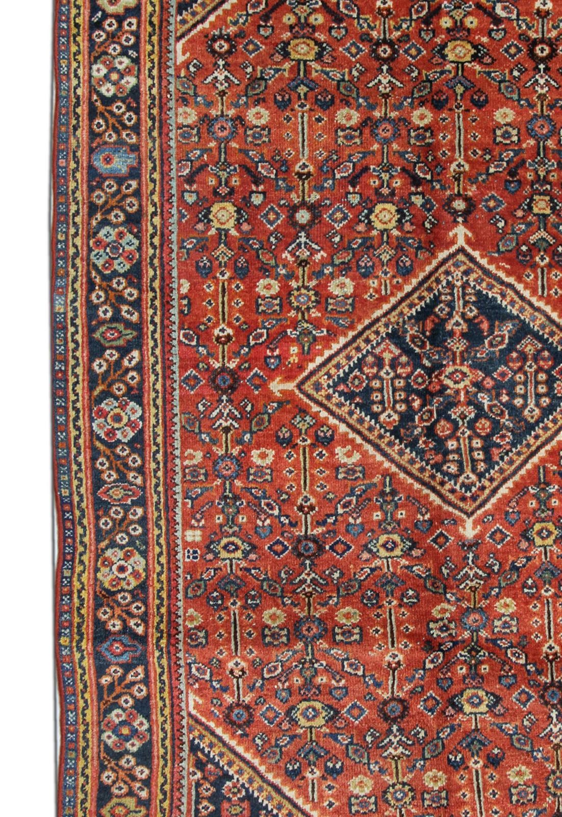 Handmade Carpet Geometric Tribal Rug Traditional Rust Living Room Rug photo vinterior