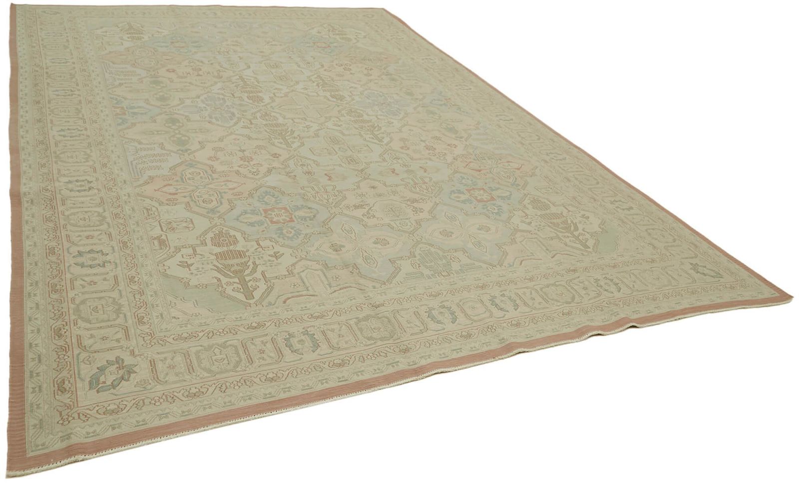 Turkish Hand Knotted 1980s 284 Cm X 414 Cm Beige Wool Vintage Kilim Rug photo furniture