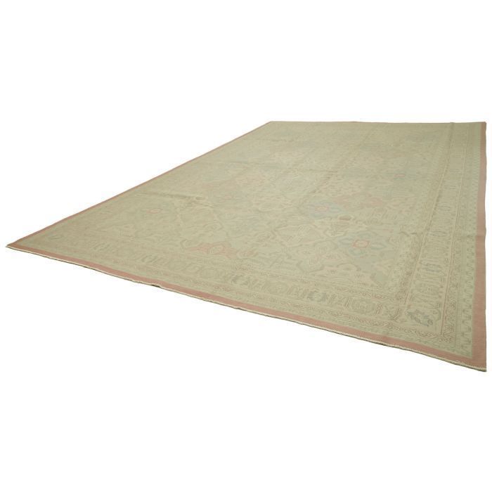 Turkish Handmade 1970s 346 Cm X 530 Cm Beige Wool Vintage Kilim Rug photo for sale