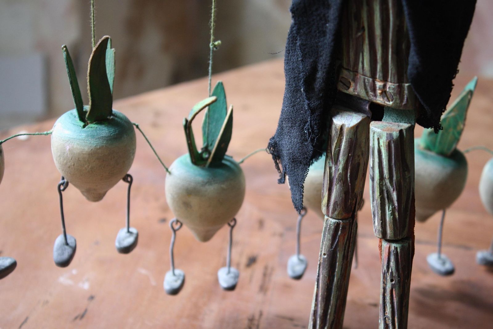 1940's Folk Art John Carr's Jacquard Puppets The Turnip's, Scarecrow & Gardener photo 1695.0