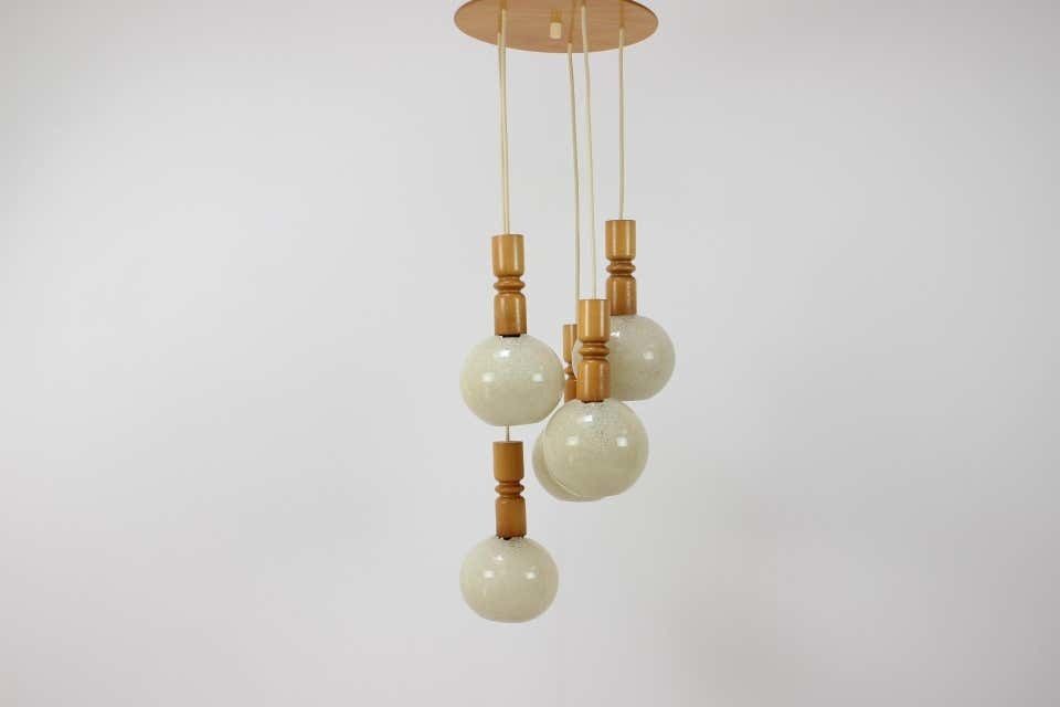 Midcentury Adjustable Chandelier By Pokrok žilina, 1970s photo vintage