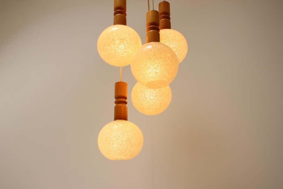 photo for sale Midcentury Adjustable Chandelier By Pokrok žilina, 1970s