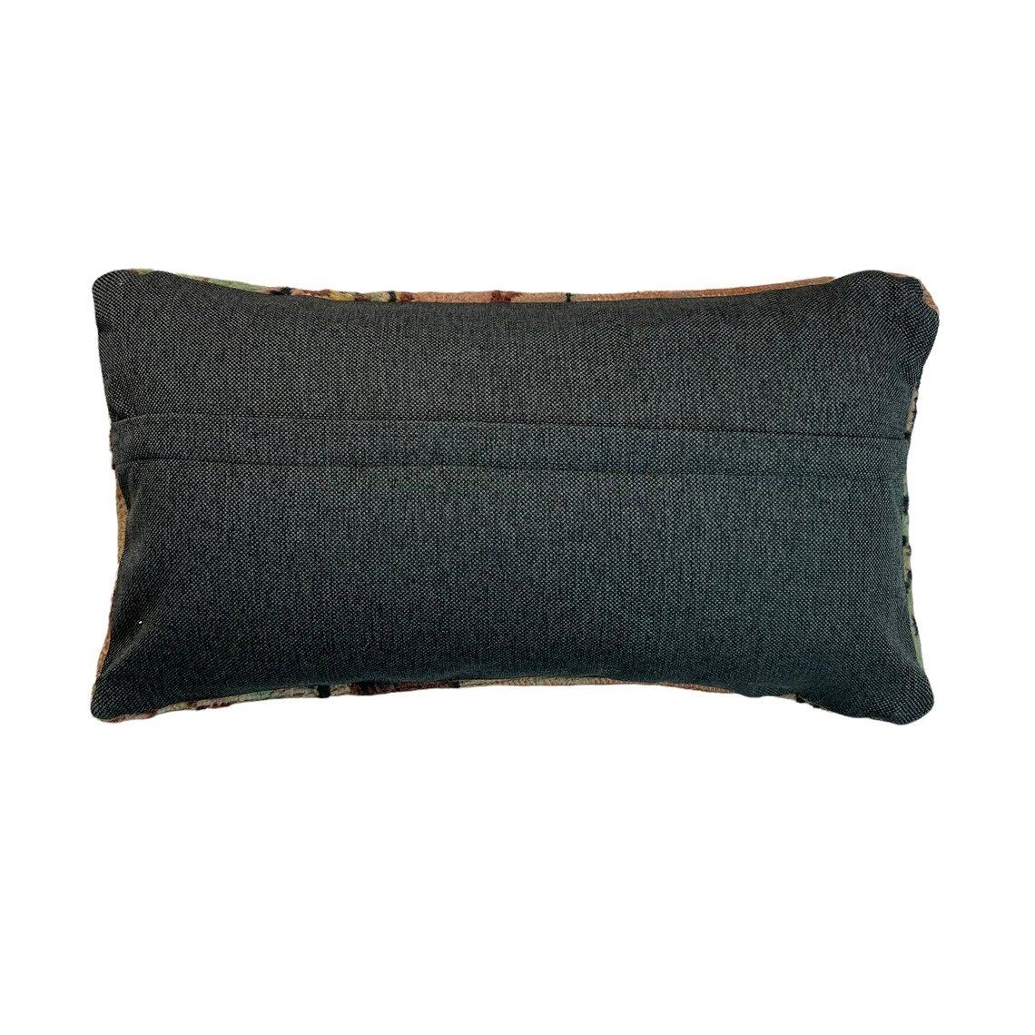 12'' X 24'' Vintage Hand Made Rug Cushion Cover, 30 X 60 Cm Decorative Rug Pillow Cover, Large Vintage Turkish Rug Cushion Cover photo for sale
