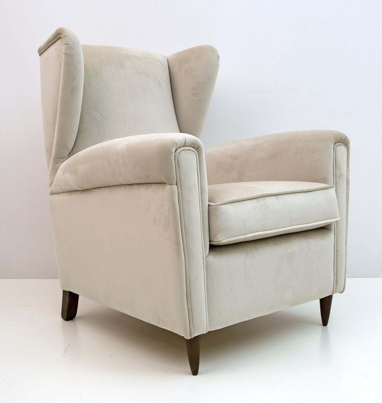 Pair Of Gio Ponti Mid Century Modern Italian Velvet Armchairs 1950s photo 5672.0