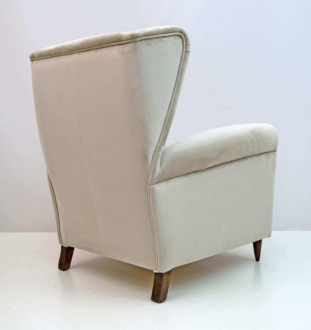 Pair Of Gio Ponti Mid Century Modern Italian Velvet Armchairs 1950s photo buy